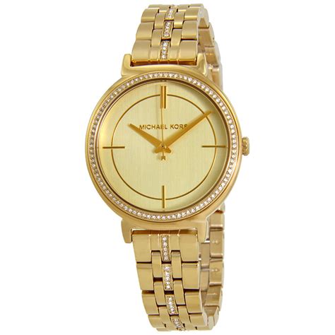 Michael Kors Cinthia Gold Dial Crystal Ladies Watch MK3681